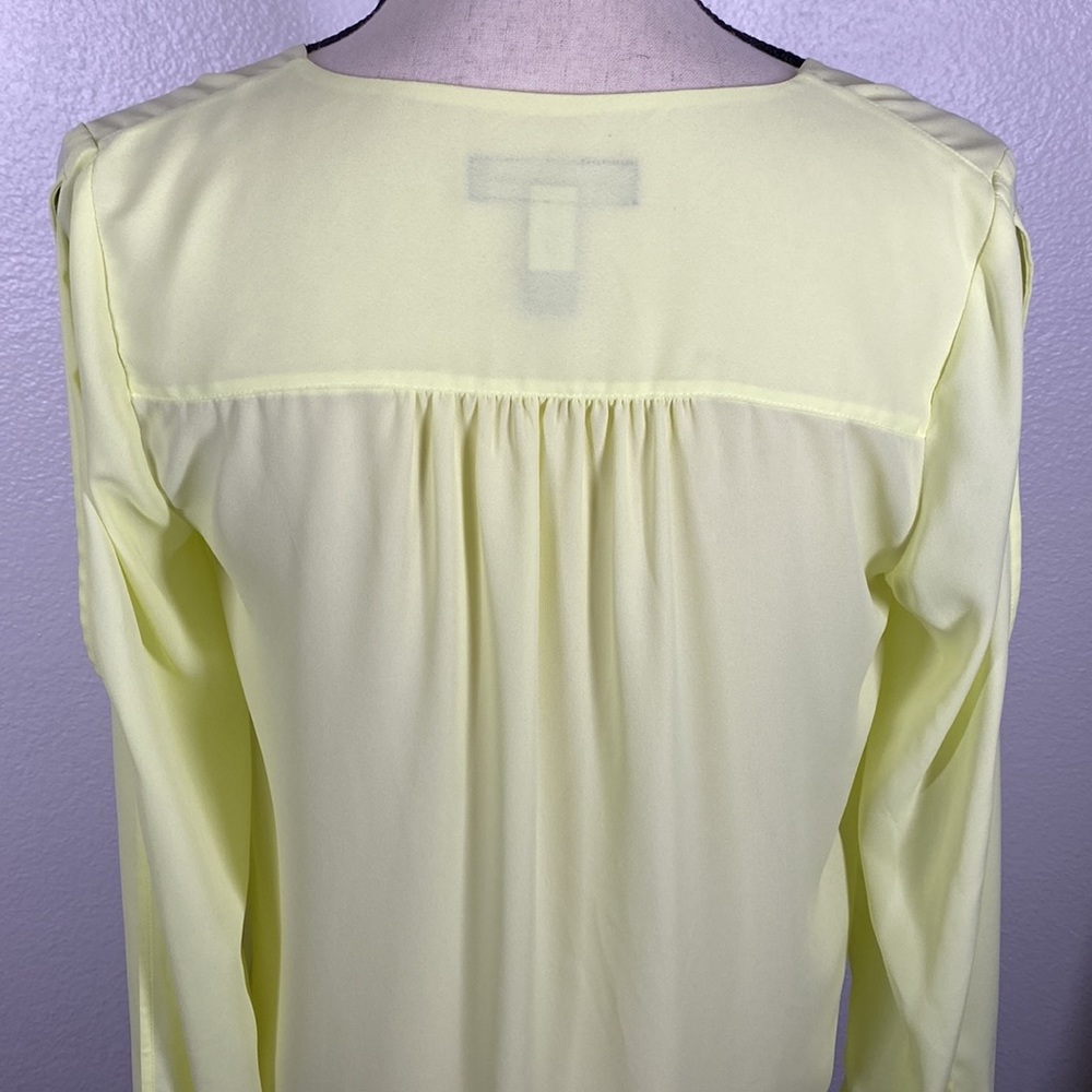 Inc International Concepts Yellow Neon Split Sleeve Blouse - Picture 10 of 11
